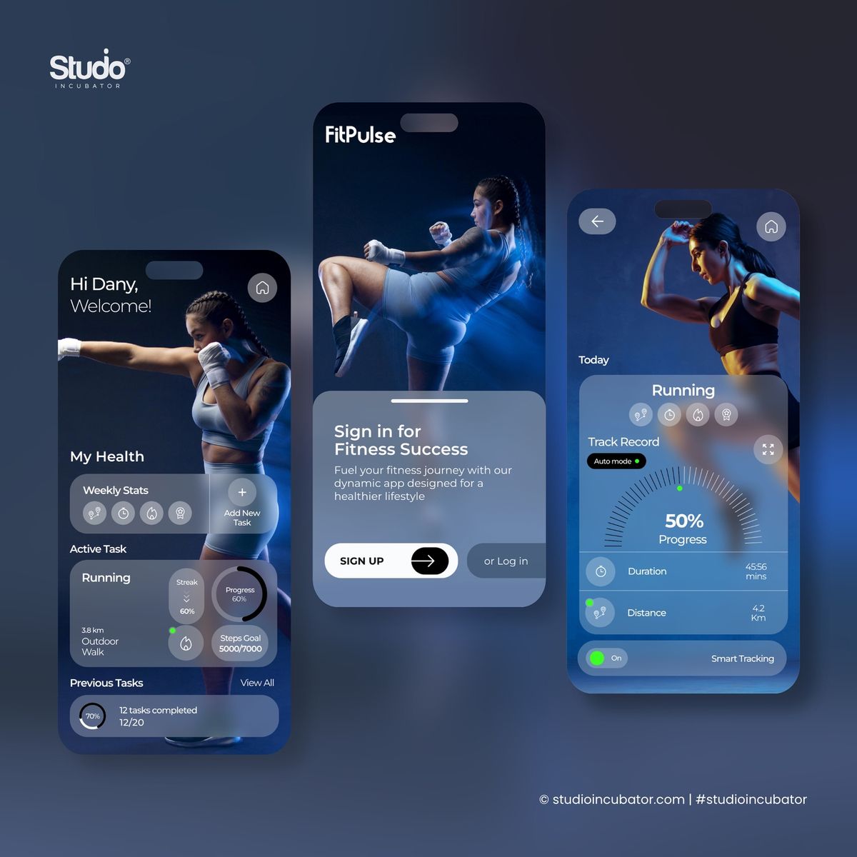 Fitness tracking app analytics screen